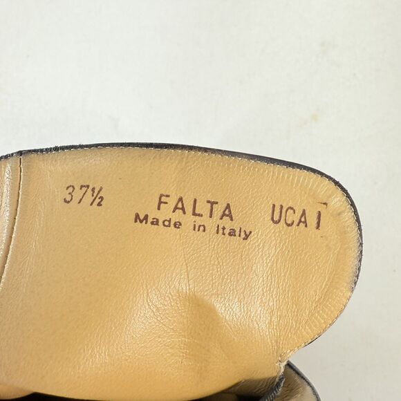 BALLY Size EU 37.5 / US 7 FALTA Black Leather High Ankle Boots Block Heal - Picture 10 of 10